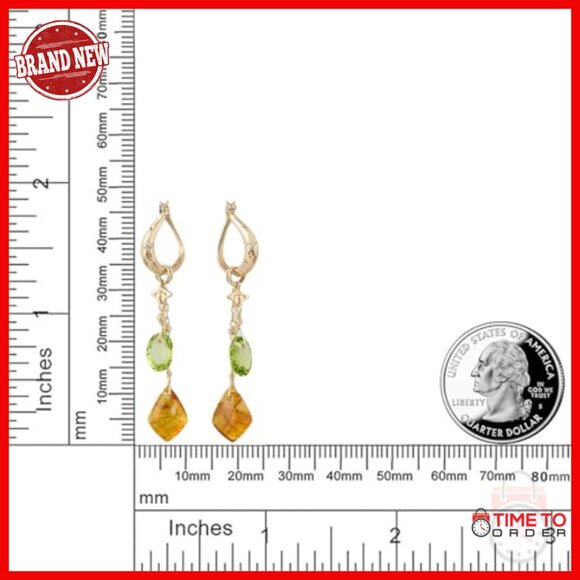 Sterling Silver Earring Set: 18K Gold Plated Studs and Hoops  14K Gold Plated Sterling Silver Gemstone Drop Earrings Set, 3-Piece Mix & Match